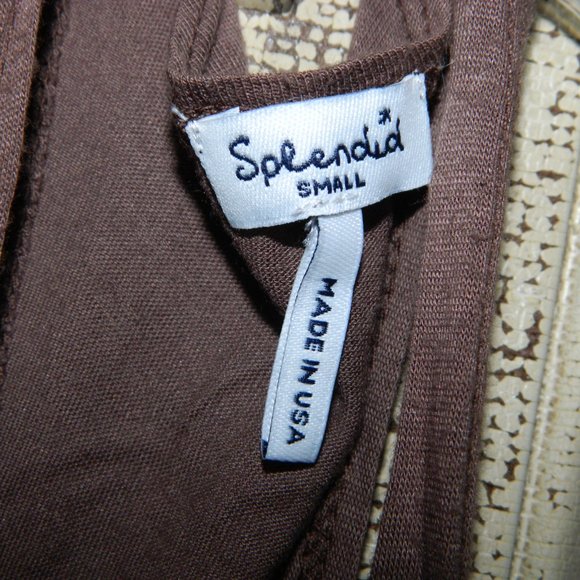 Splendid 2 n 1 Top with Attached Tank Top Ribbed Brown Size S  (B27) - Picture 3 of 6